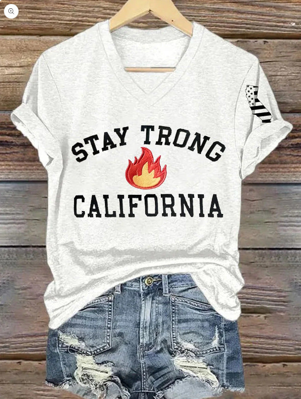 Women’s V-neck Polyester T-shirt - JYT002 / S