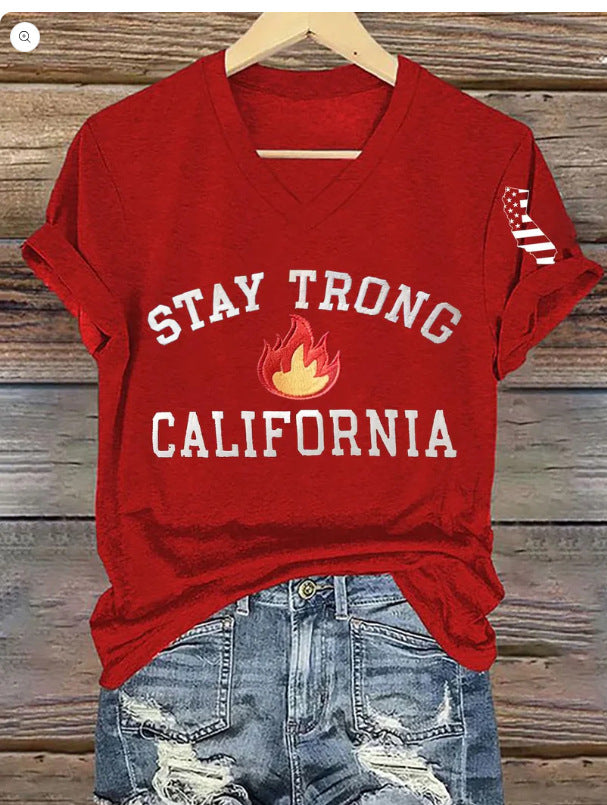 Women’s V-neck Polyester T-shirt - JYT006 / S