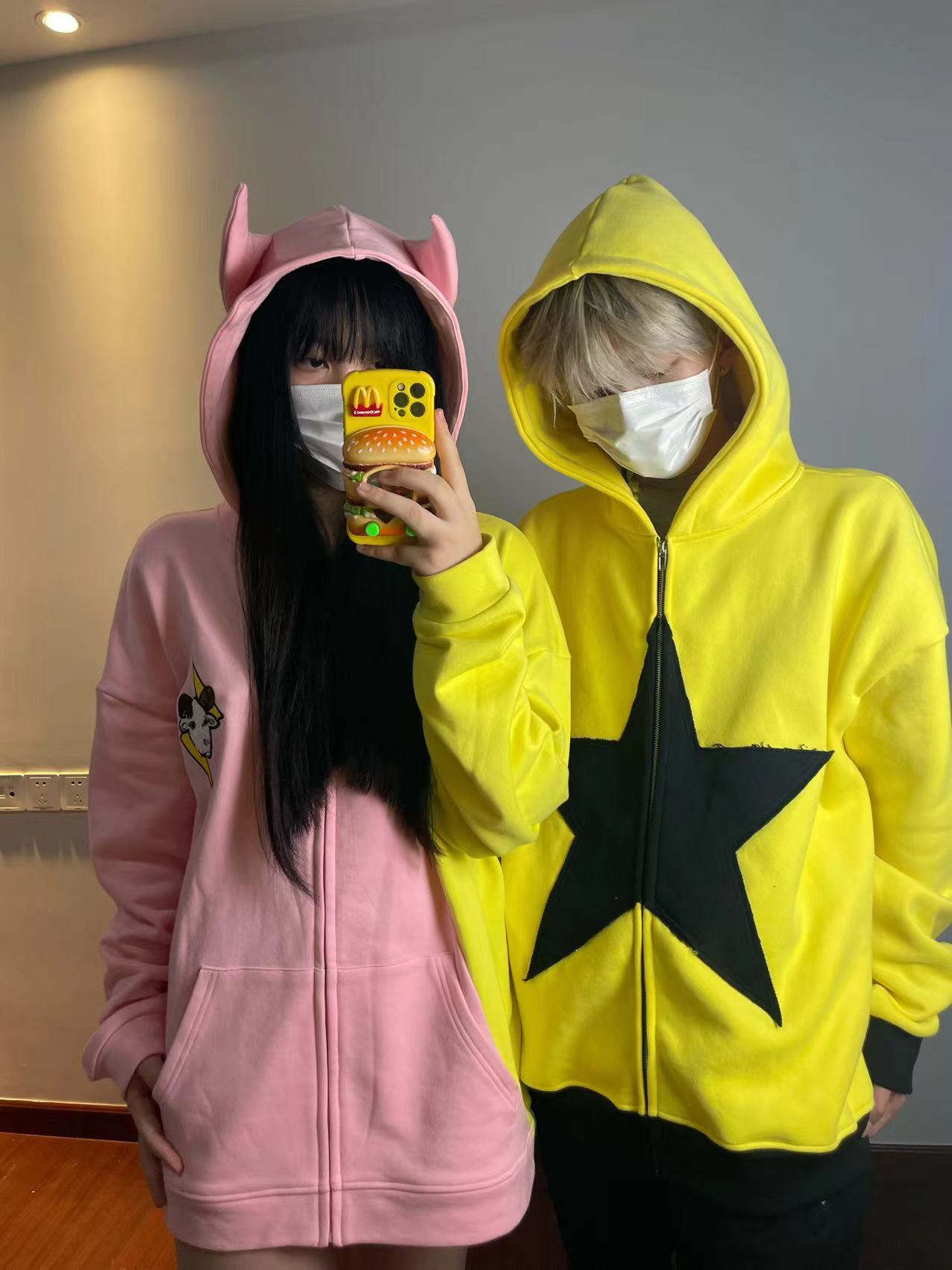 Women’s Hooded Zipper Detachable Tail Sweater
