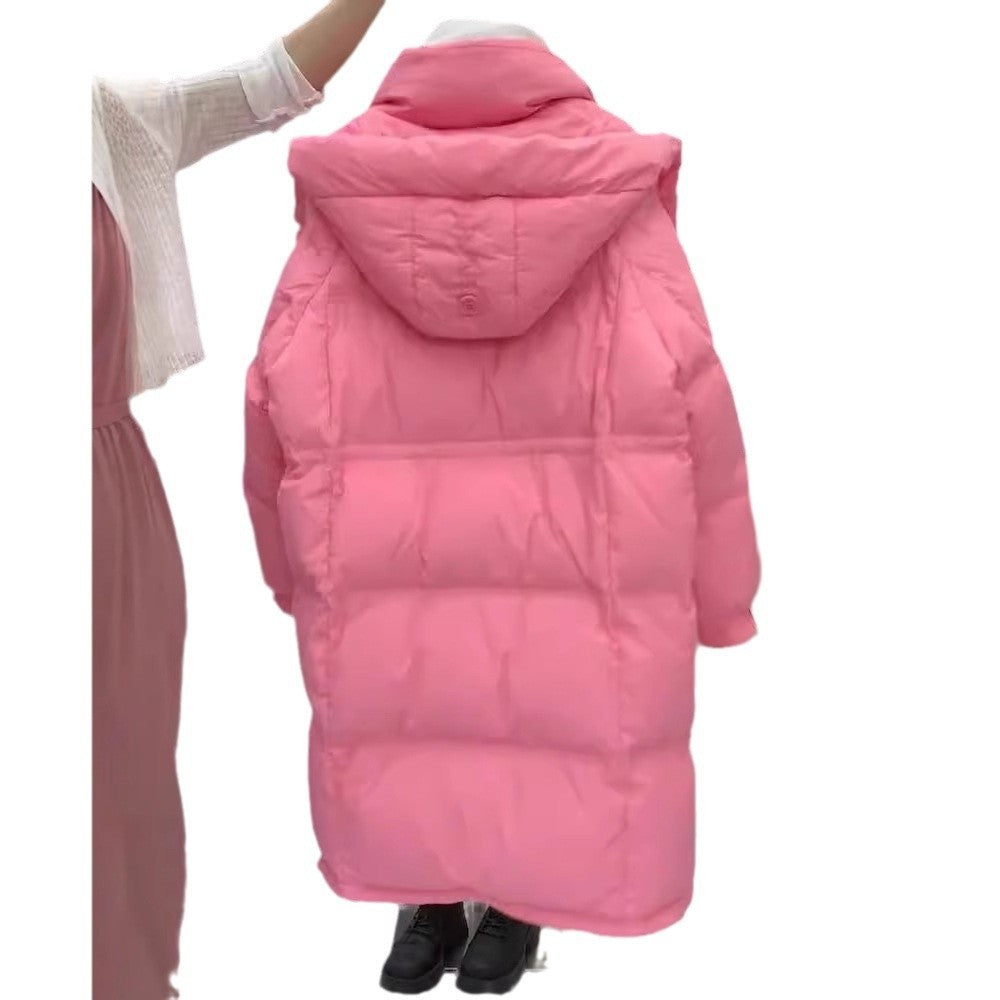 Women’s Cotton-padded Mid-length Thickened Hooded Jacket