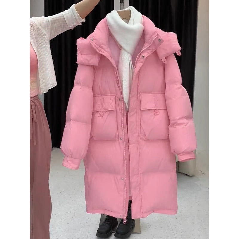 Women’s Cotton-padded Mid-length Thickened Hooded Jacket
