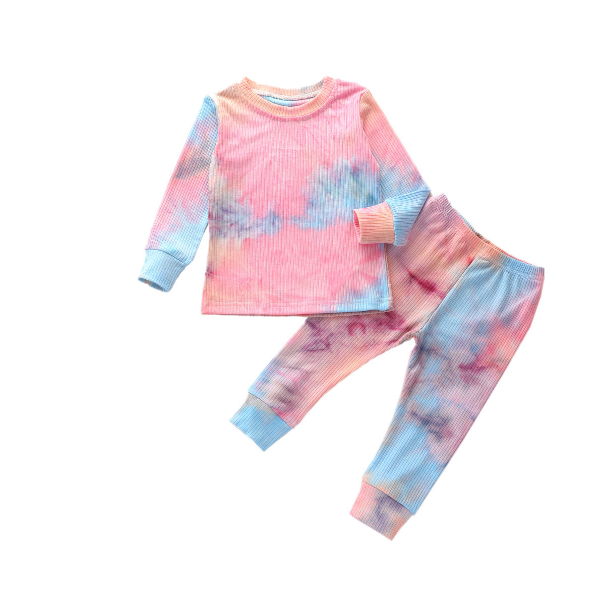Spring and Autumn Long Sleeve Pit Striped Top for Small and Medium Girls - B / 80cm