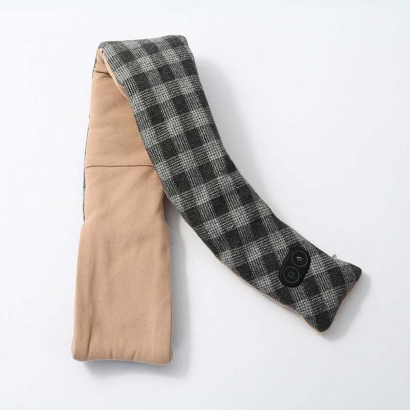 Massage Heating Scarf Electric Vibration - Plaid