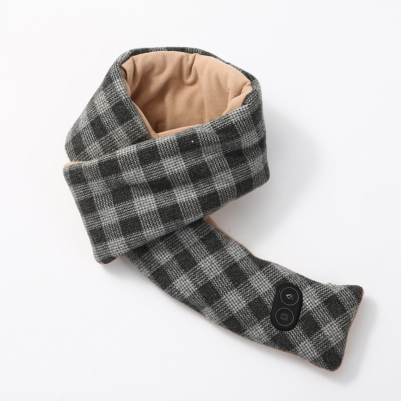 Massage Heating Scarf Electric Vibration - Plaid