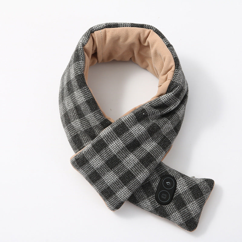 Massage Heating Scarf Electric Vibration - Plaid