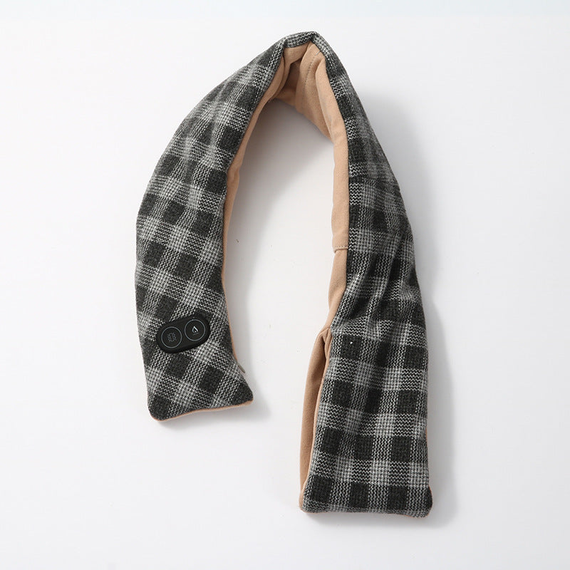 Massage Heating Scarf Electric Vibration - Plaid