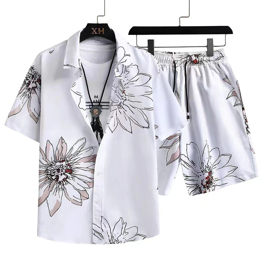 Men’s Casual Suit 3D Digital Printing Short Sleeve Shirt Hawaii Suit