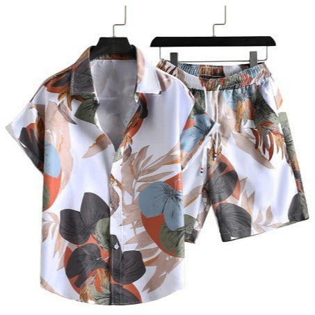 Men’s Casual Suit 3D Digital Printing Short Sleeve Shirt Hawaii Suit