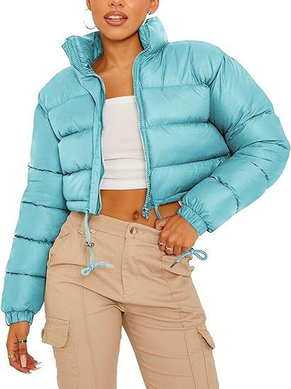 Women’s Down Jacket - Sky Blue Side Seam Plus Pocket / S