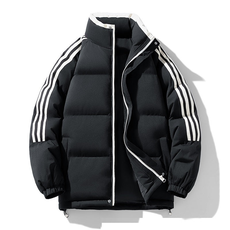 Down Cotton-padded Coat Winter Warm Thickened Puffer Jacket - Black / S