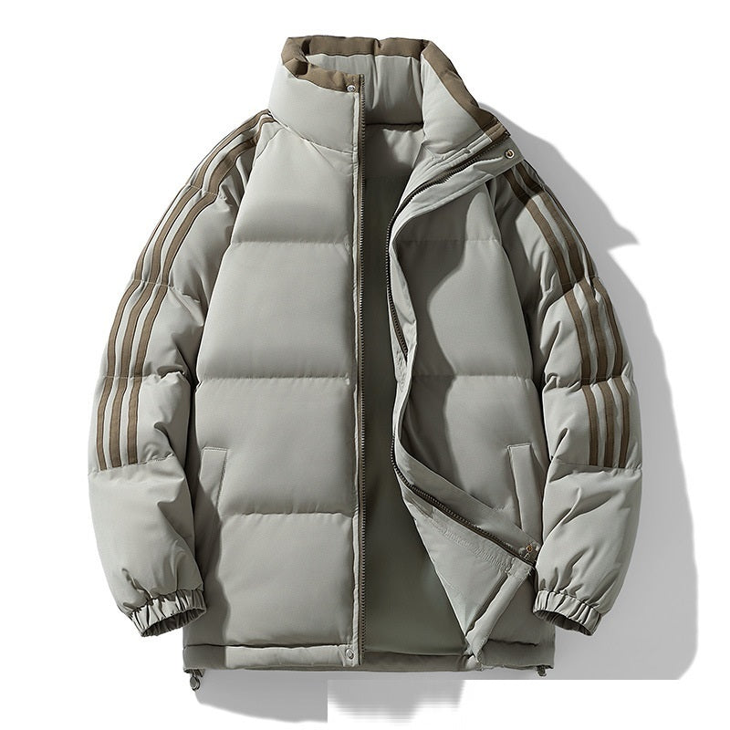 Down Cotton-padded Coat Winter Warm Thickened Puffer Jacket - Gray Green / S