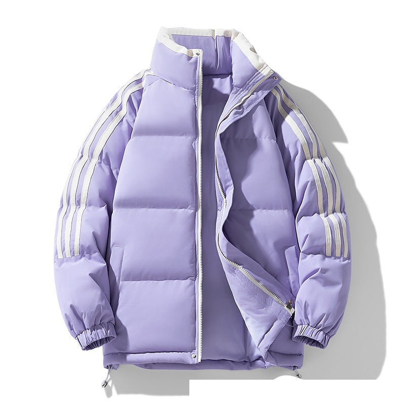 Down Cotton-padded Coat Winter Warm Thickened Puffer Jacket - Purple / S