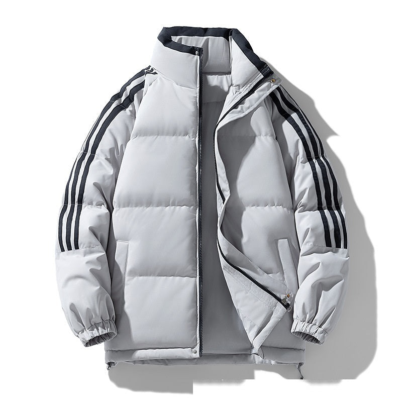Down Cotton-padded Coat Winter Warm Thickened Puffer Jacket - Silver Gray / S
