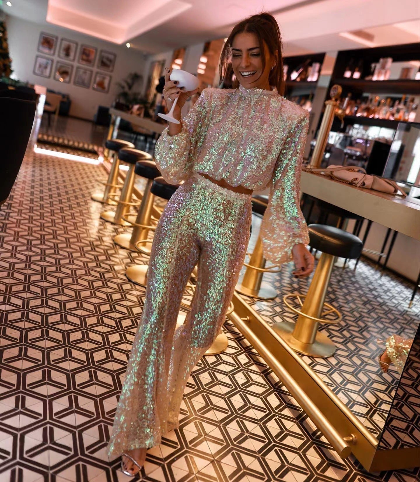 Polyester Magic White Luxury Clothing