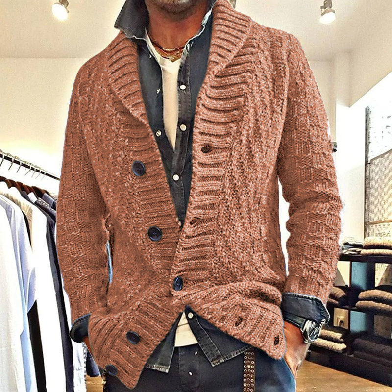 Polyester Men’s Long-sleeved Thick Needle Sweater Sweater