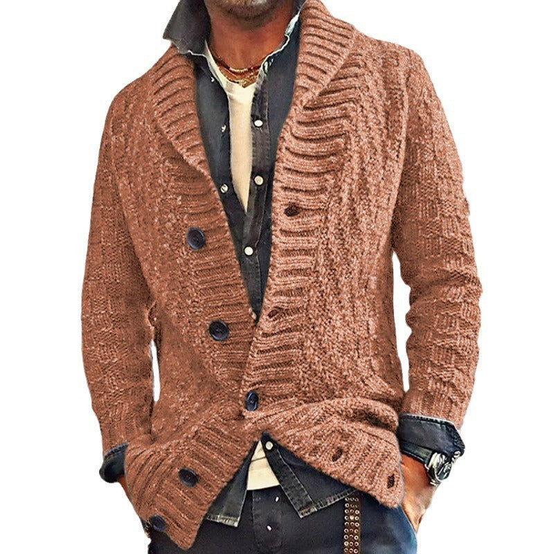 Polyester Men’s Long-sleeved Thick Needle Sweater Sweater