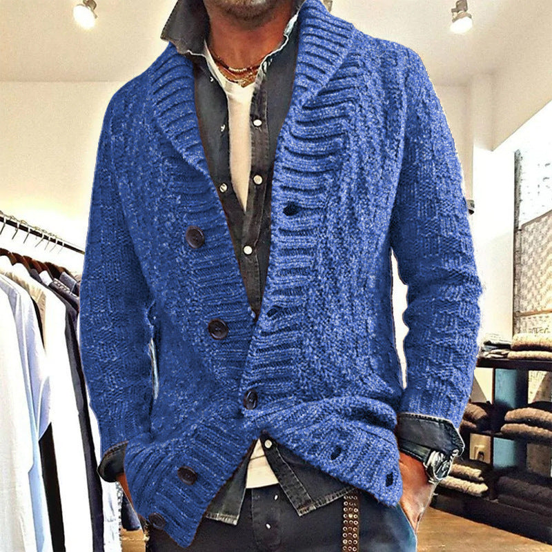 Polyester Men’s Long-sleeved Thick Needle Sweater Sweater
