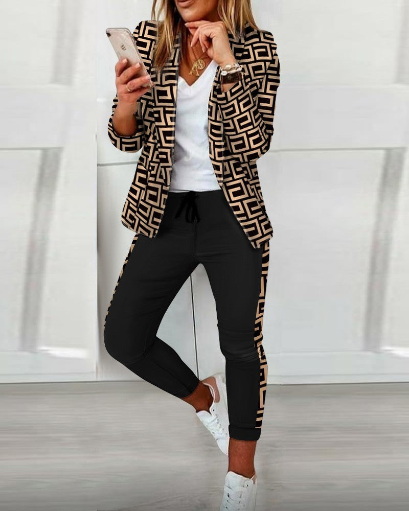 Polyester Power Suit Color Matching Pants Sensation - Black pants color matching / S