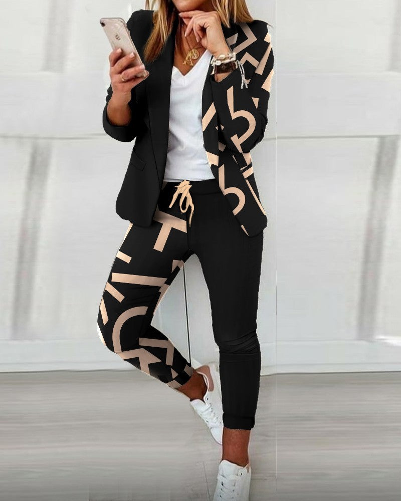 Polyester Power Suit Color Matching Pants Sensation - Top and pants color matching / S