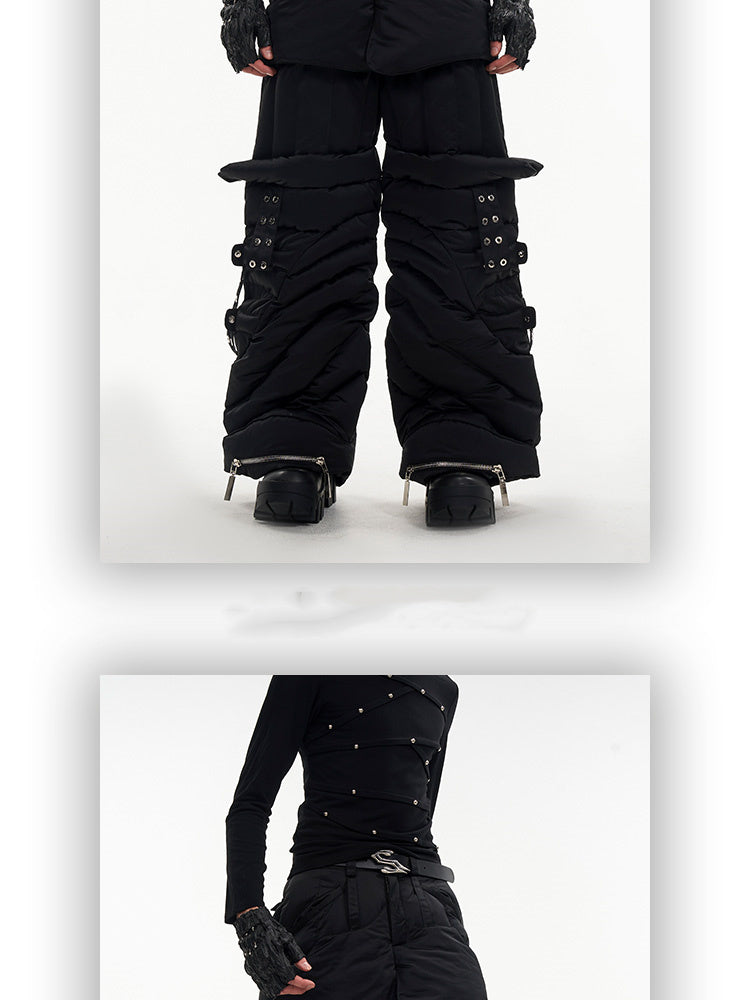 Men’s Winter Casual Pants With Folded And Thickened Legs