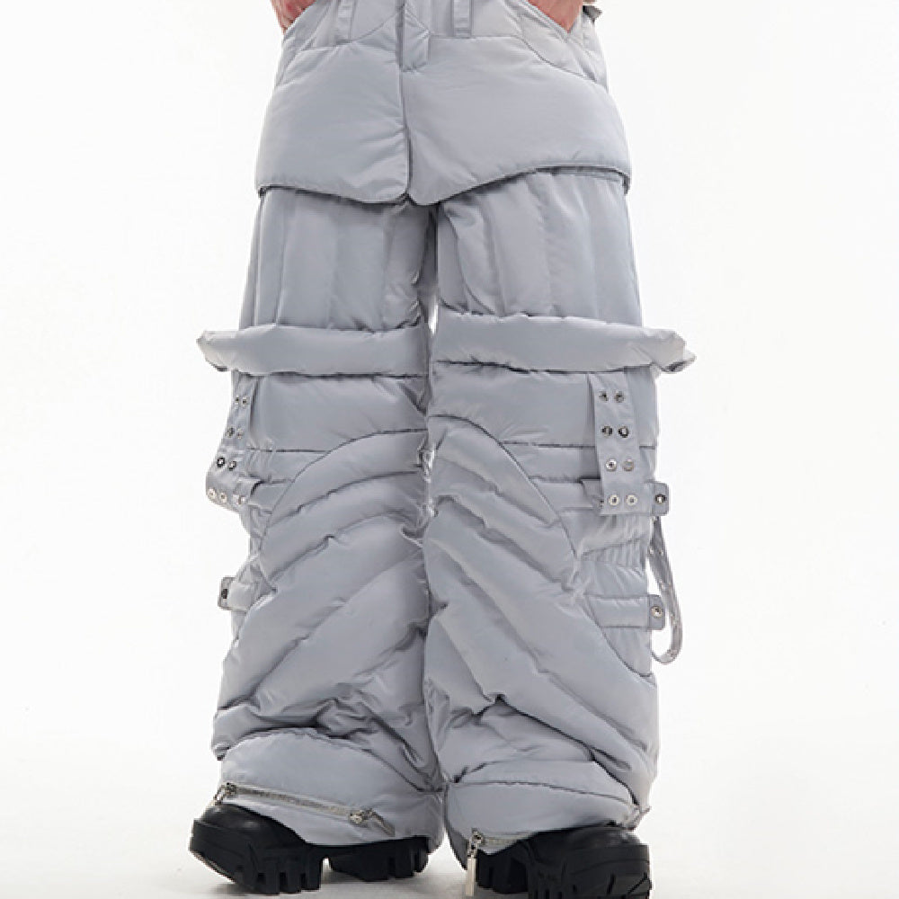 Men’s Winter Casual Pants With Folded And Thickened Legs - Gray Trousers / S