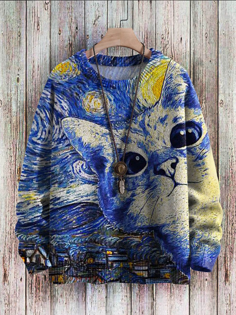 Popular 3D Printed Loose Pullover Thickened Spring Sweater - LLWDZ018 Style / XXS