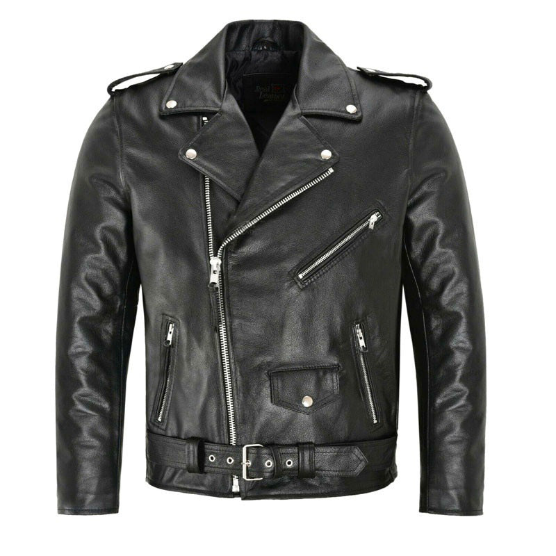 Popular Motorcycle Leather Men’s Leather Clothing - Black / M