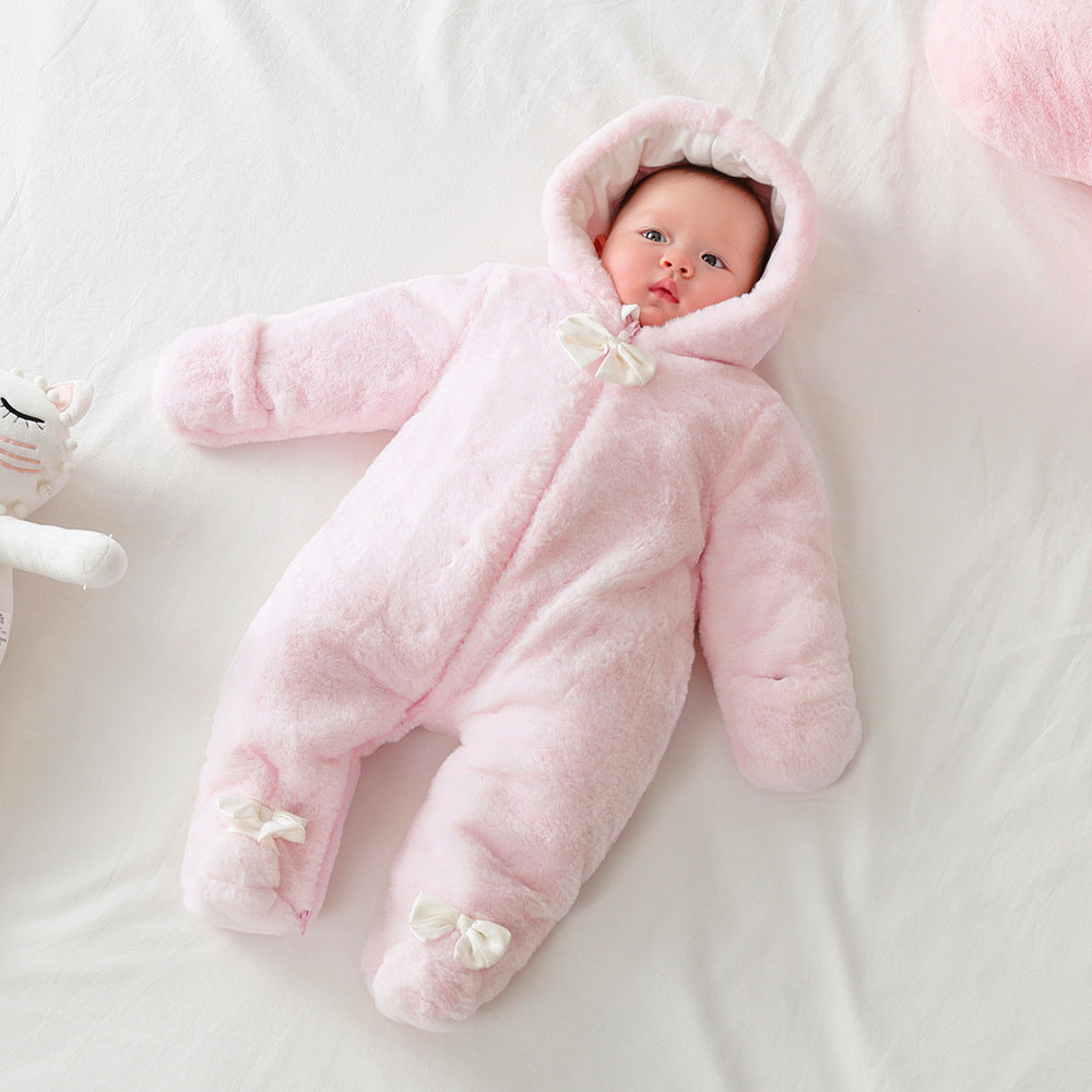 New Baby And Toddler Jumpsuit Thickened Children’s Coral Fleece