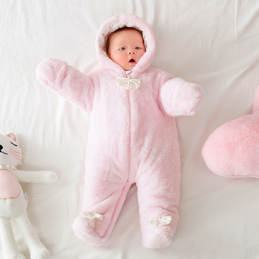 New Baby And Toddler Jumpsuit Thickened Children’s Coral Fleece