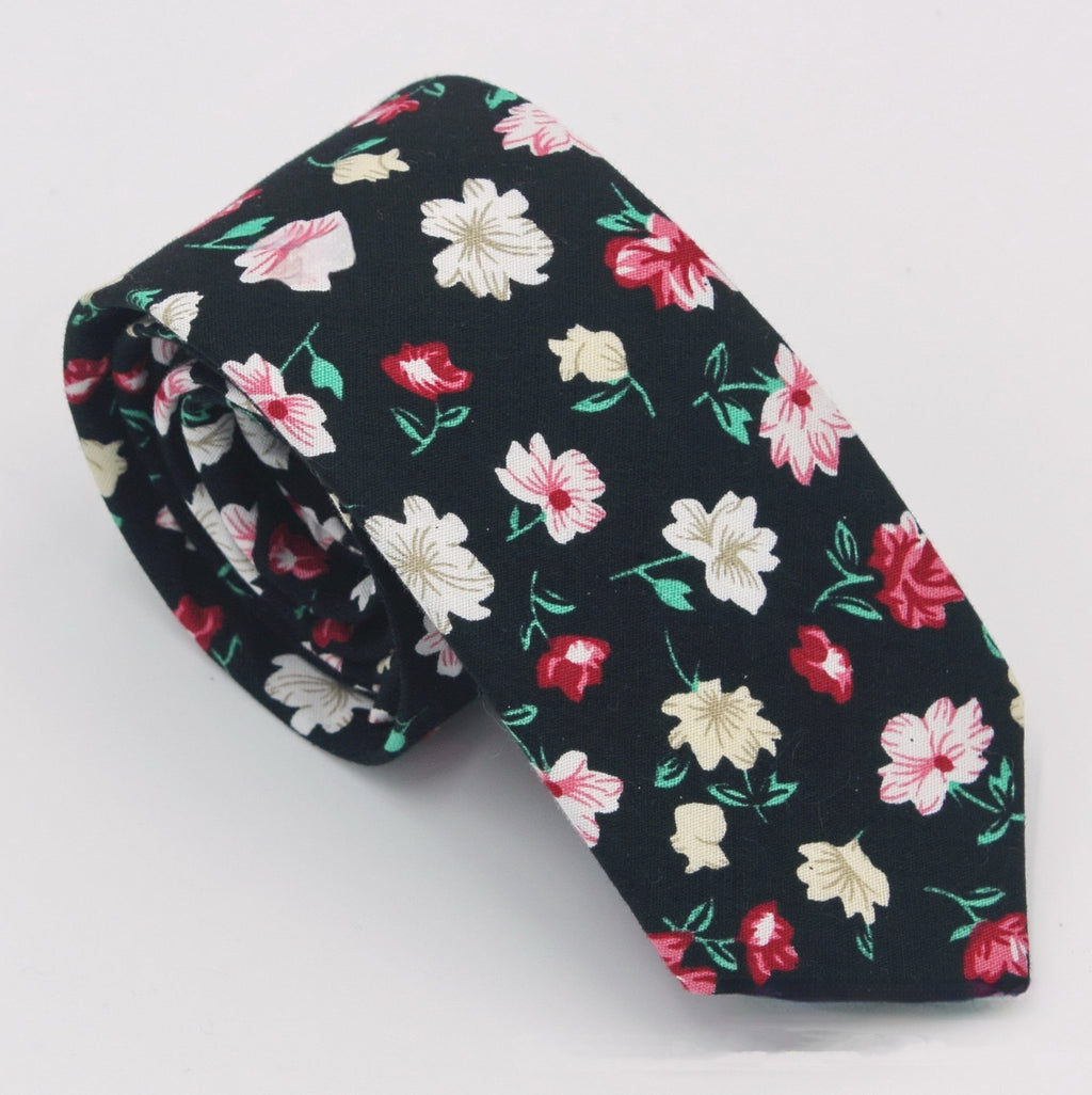 Men’s Suit Printed Cotton Pocket Handkerchief With Floral Patterns Fashionable And Casual Printed Tie