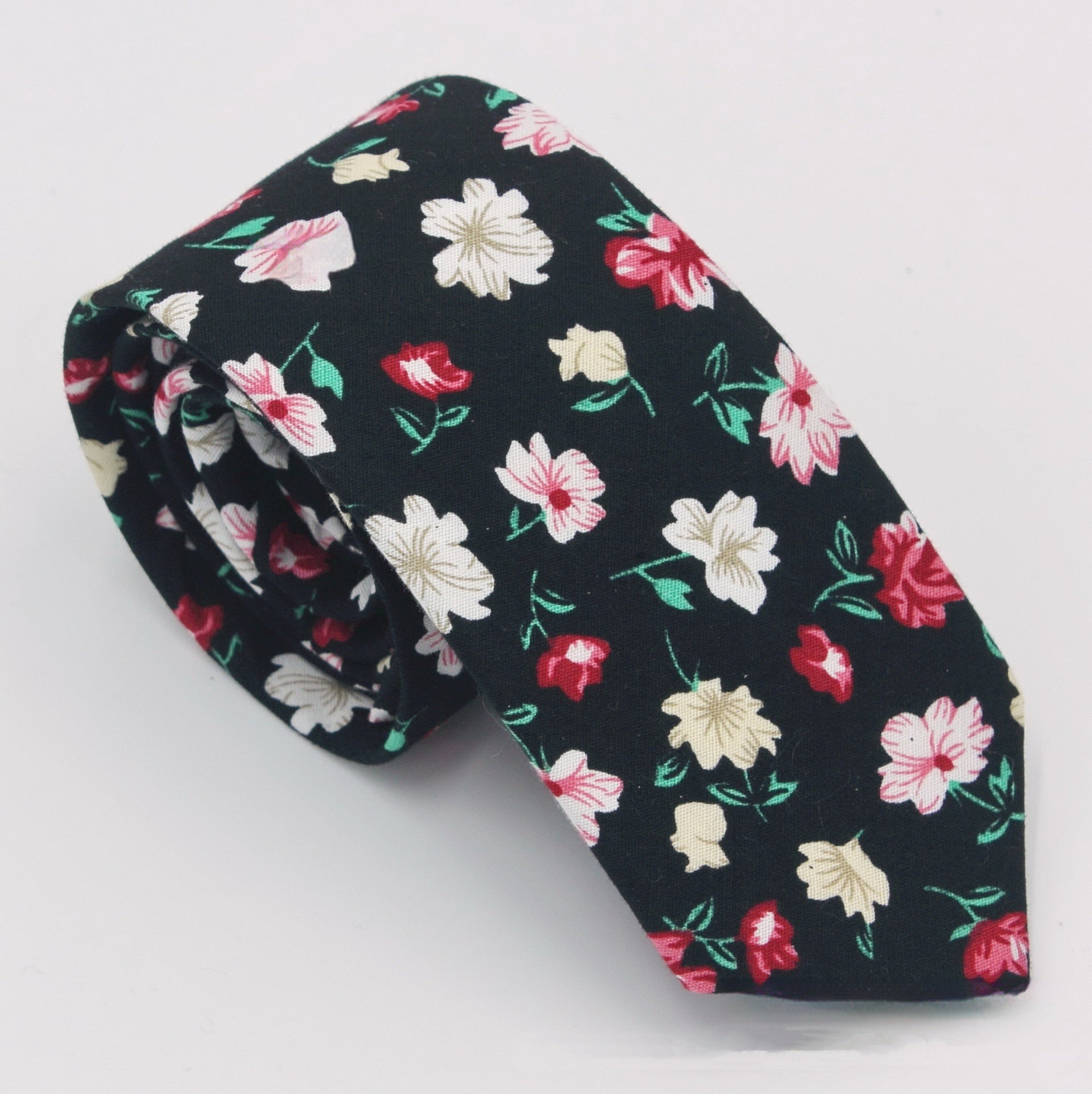 Men’s Suit Printed Cotton Pocket Handkerchief With Floral Patterns Fashionable And Casual Printed Tie