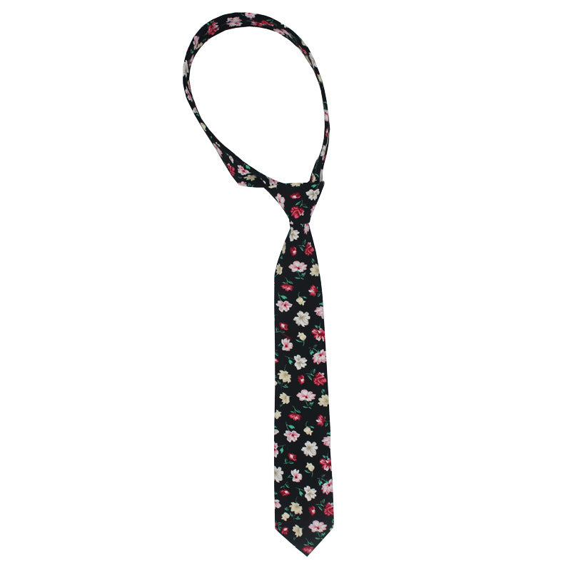 Men’s Suit Printed Cotton Pocket Handkerchief With Floral Patterns Fashionable And Casual Printed Tie - Tie