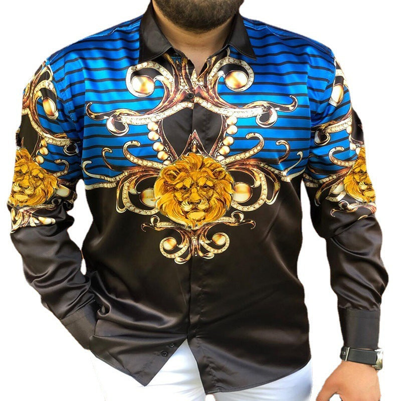 Printed Long Sleeve Slim Fit Men’s Shirt
