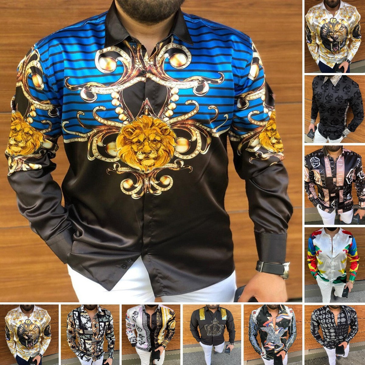 Printed Long Sleeve Slim Fit Men’s Shirt