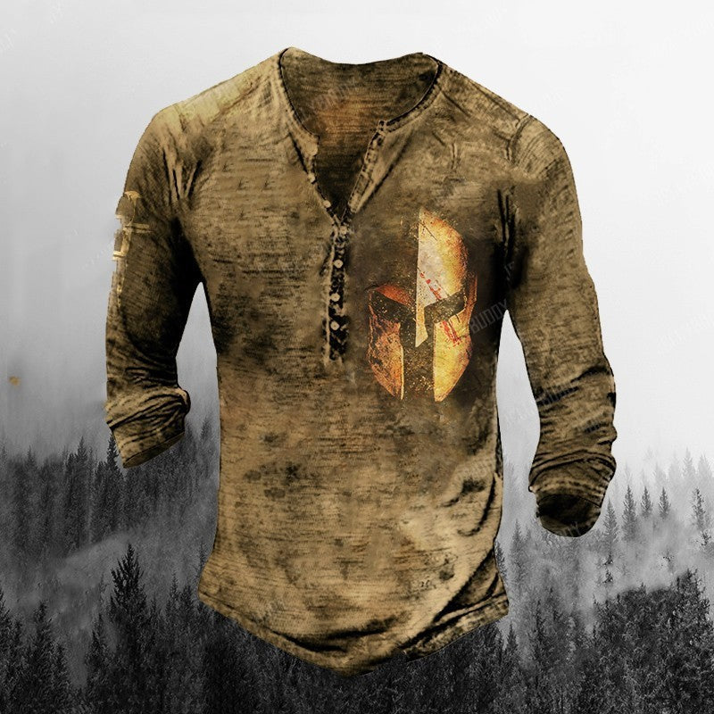 Printed Men’s Street Long-sleeved Sports T-shirt