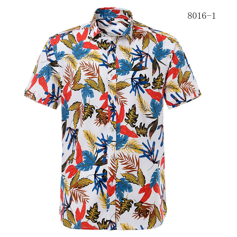 Printed short-sleeved shirt men’s European beach - A80161 / S