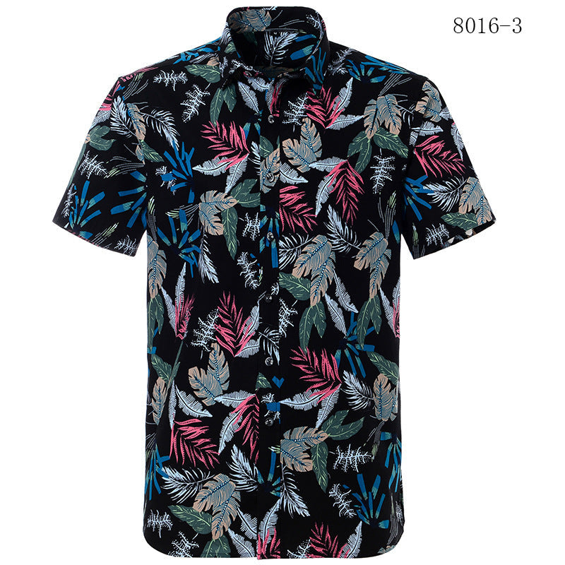 Printed short-sleeved shirt men’s European beach - A80163 / S