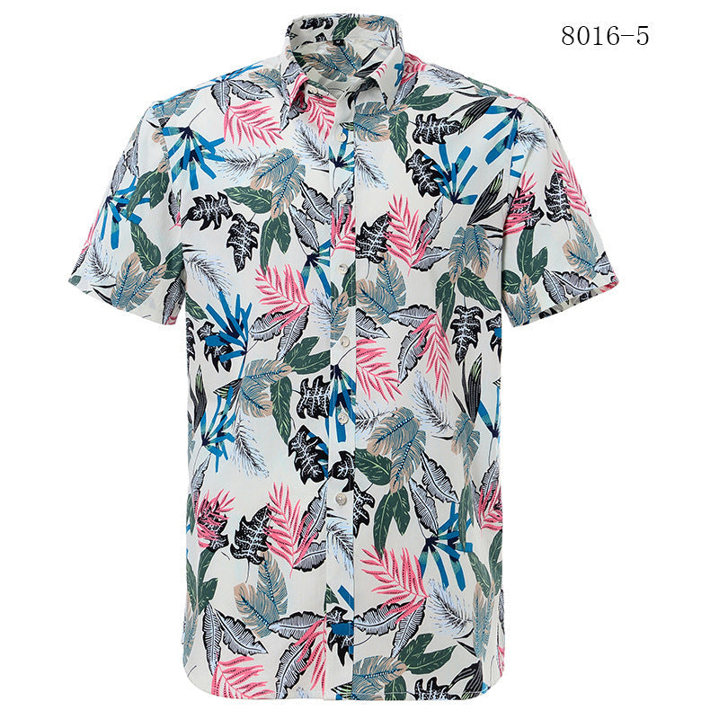 Printed short-sleeved shirt men’s European beach - A80165 / S