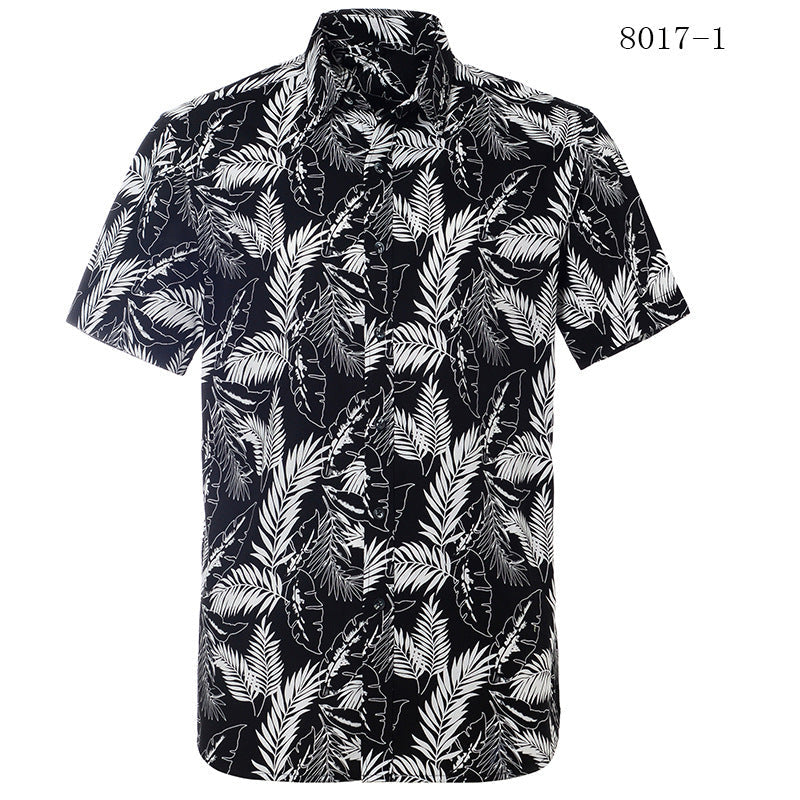 Printed short-sleeved shirt men’s European beach - A80171 / S
