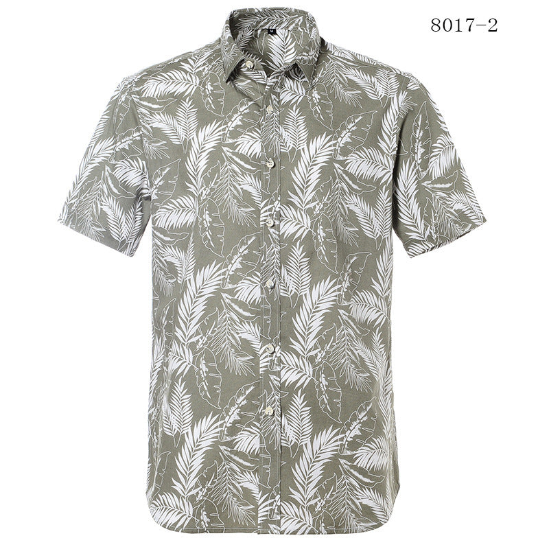 Printed short-sleeved shirt men’s European beach - A80172 / S