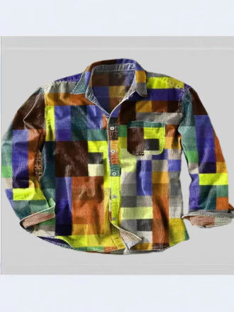 3D Printed Summer Casual Men’s Shirt - EFDGG15 No Pocket / S