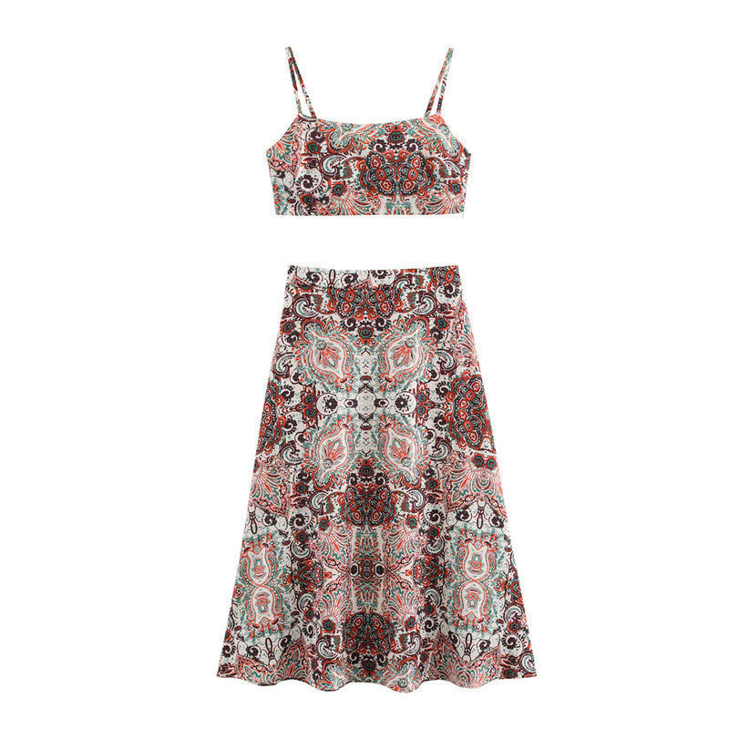 Printed Vacation Style Printed Two-piece Sling