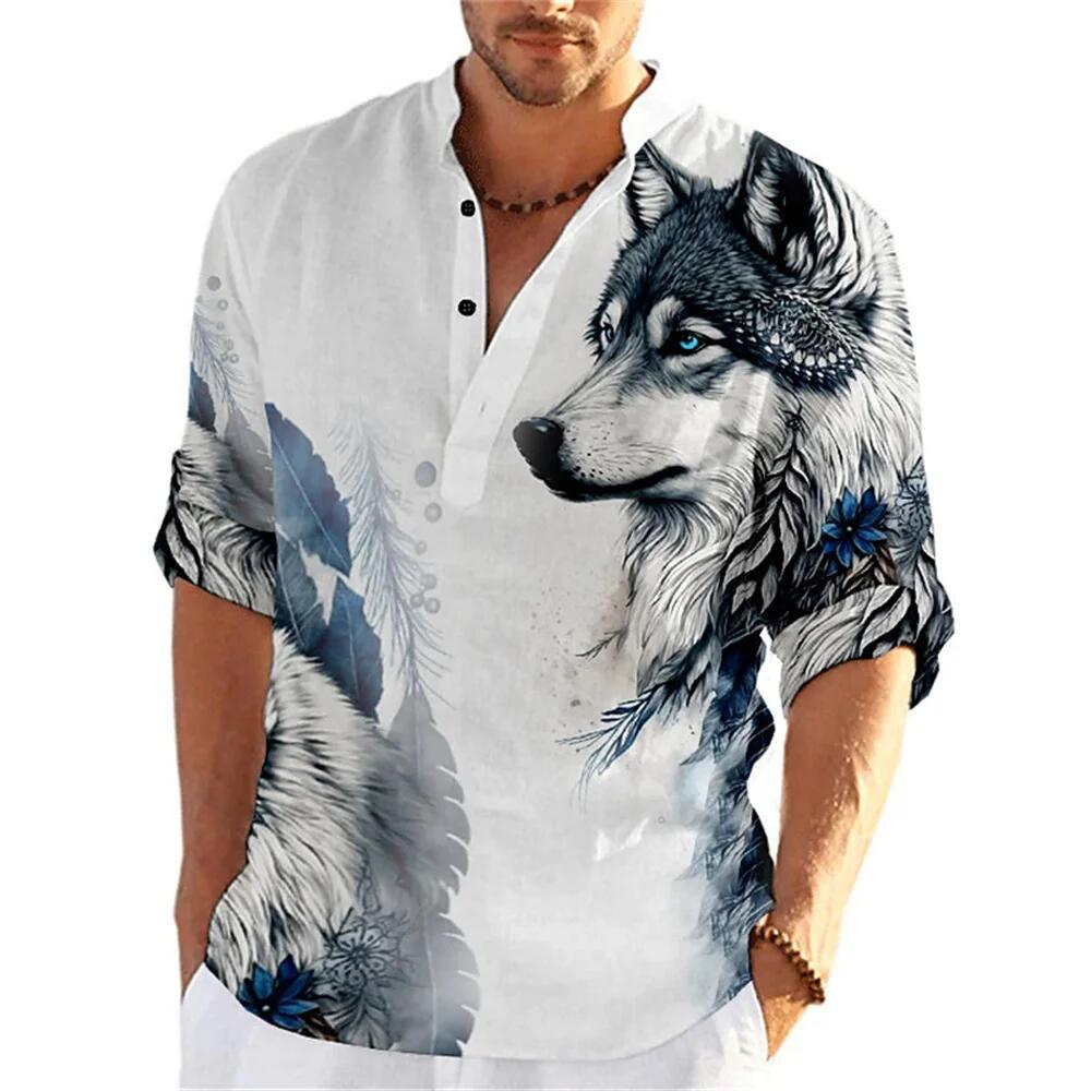 Men’s Loose Casual 3D Printed Shirt Short Sleeved