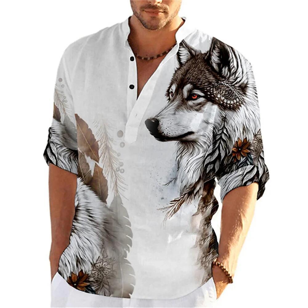 Men’s Loose Casual 3D Printed Shirt Short Sleeved - XXXXPO14 / S