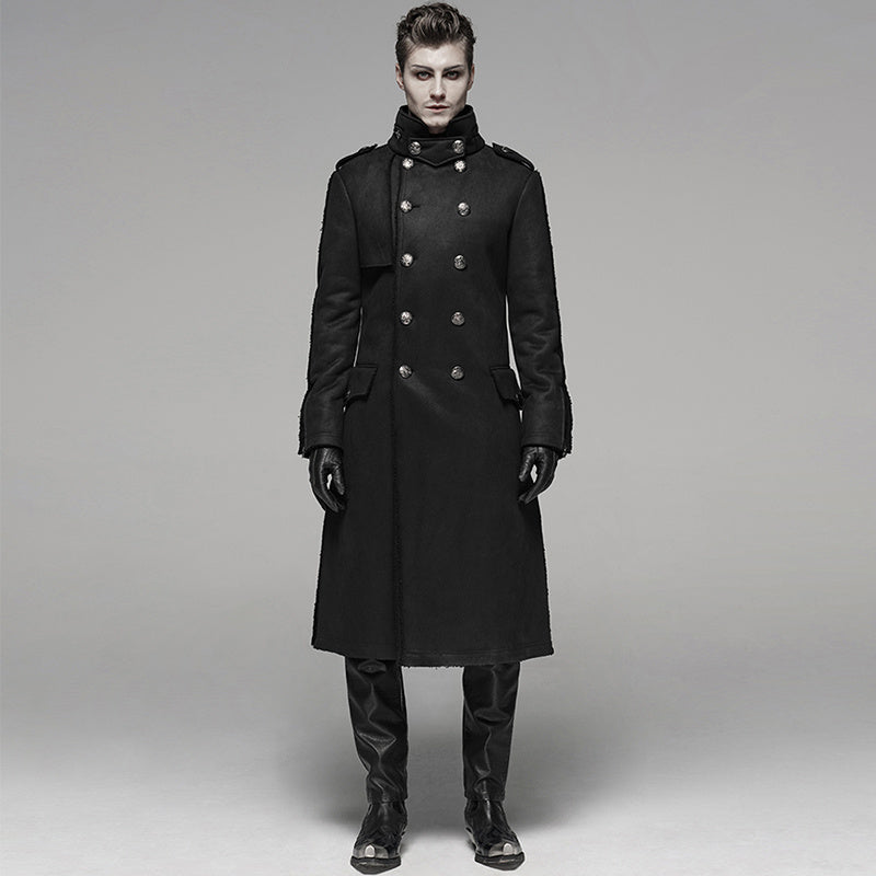 Punk Gothic Rock Fur One Piece Men’s Windbreaker - Black / MS