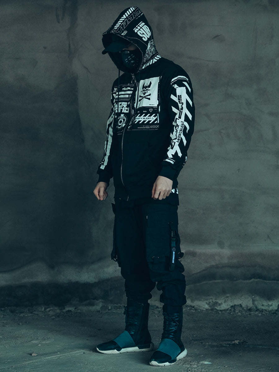 Punk Two-dimensional Sweater Hooded Tide Cool Ins Fried Street Coat Function