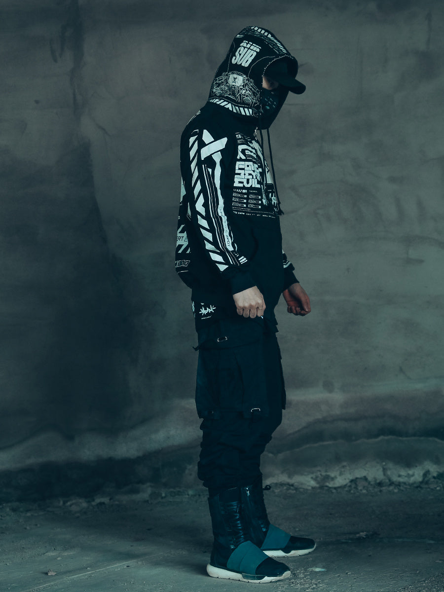 Punk Two-dimensional Sweater Hooded Tide Cool Ins Fried Street Coat Function