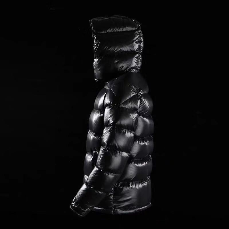 Pure Color Short Shiny White Duck Down Down Jacket