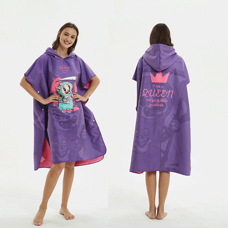 Quick-drying Bathrobe Bath Towel Quick-drying Towel With Hood - Little Devil / Conventional