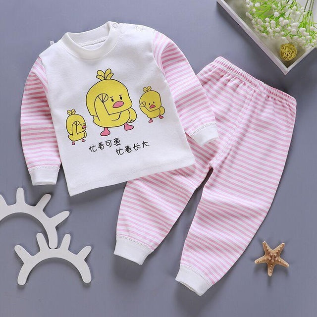 Kids Pajamas Sets Baby Boys Girls Cotton Long Sleeved - A / 3T